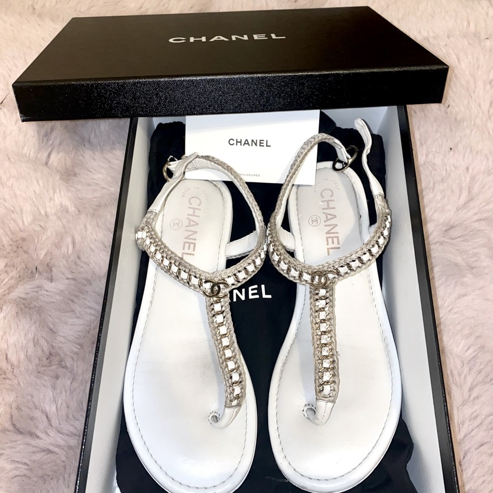 Chanel Broderie Thong Sandals